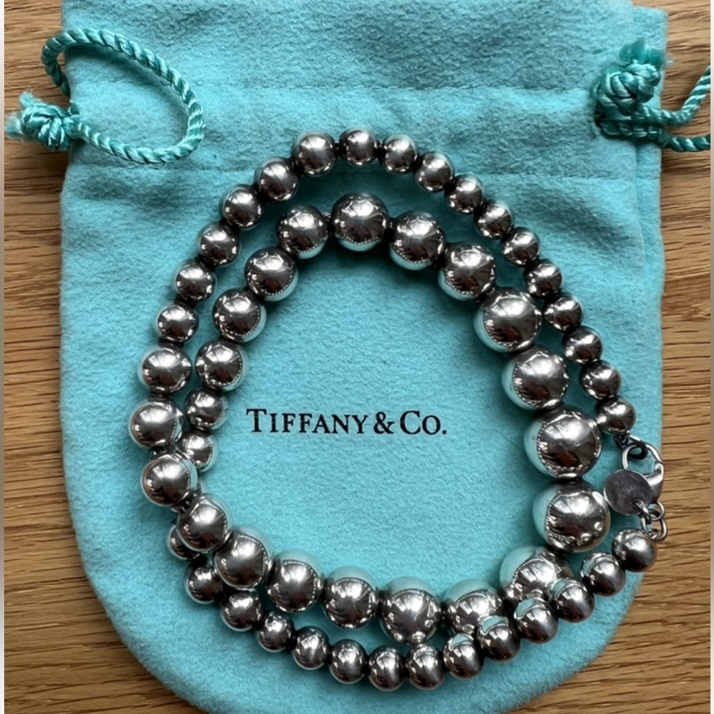 Tiffany Hardwear Graduated Sterling Silver Ball Necklace